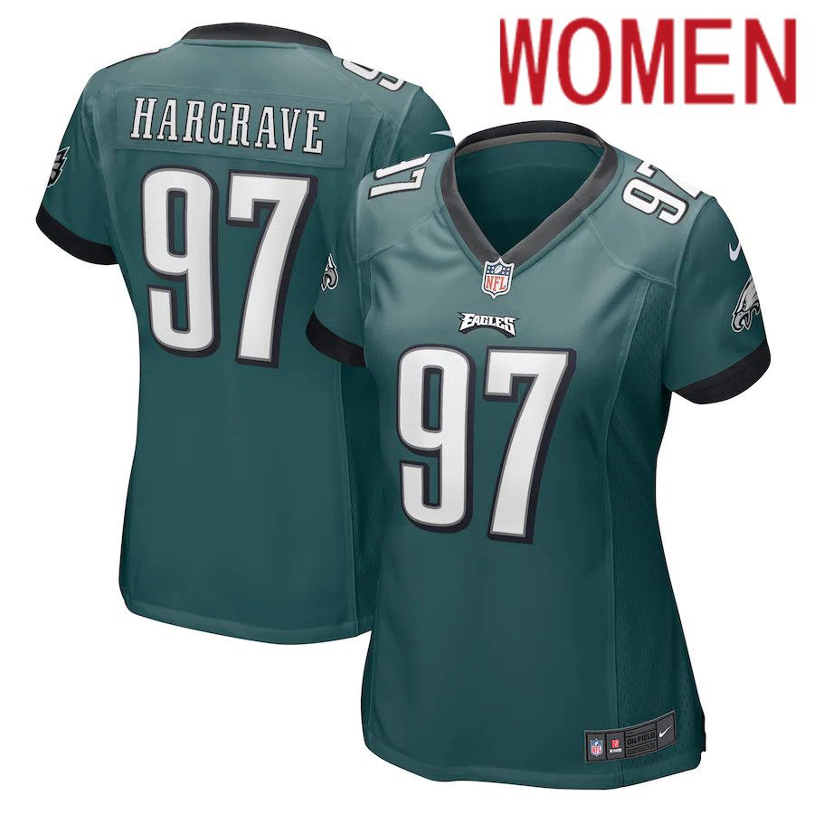 Women Philadelphia Eagles #97 Javon Hargrave Nike Midnight Green Player NFL Jersey->women nfl jersey->Women Jersey